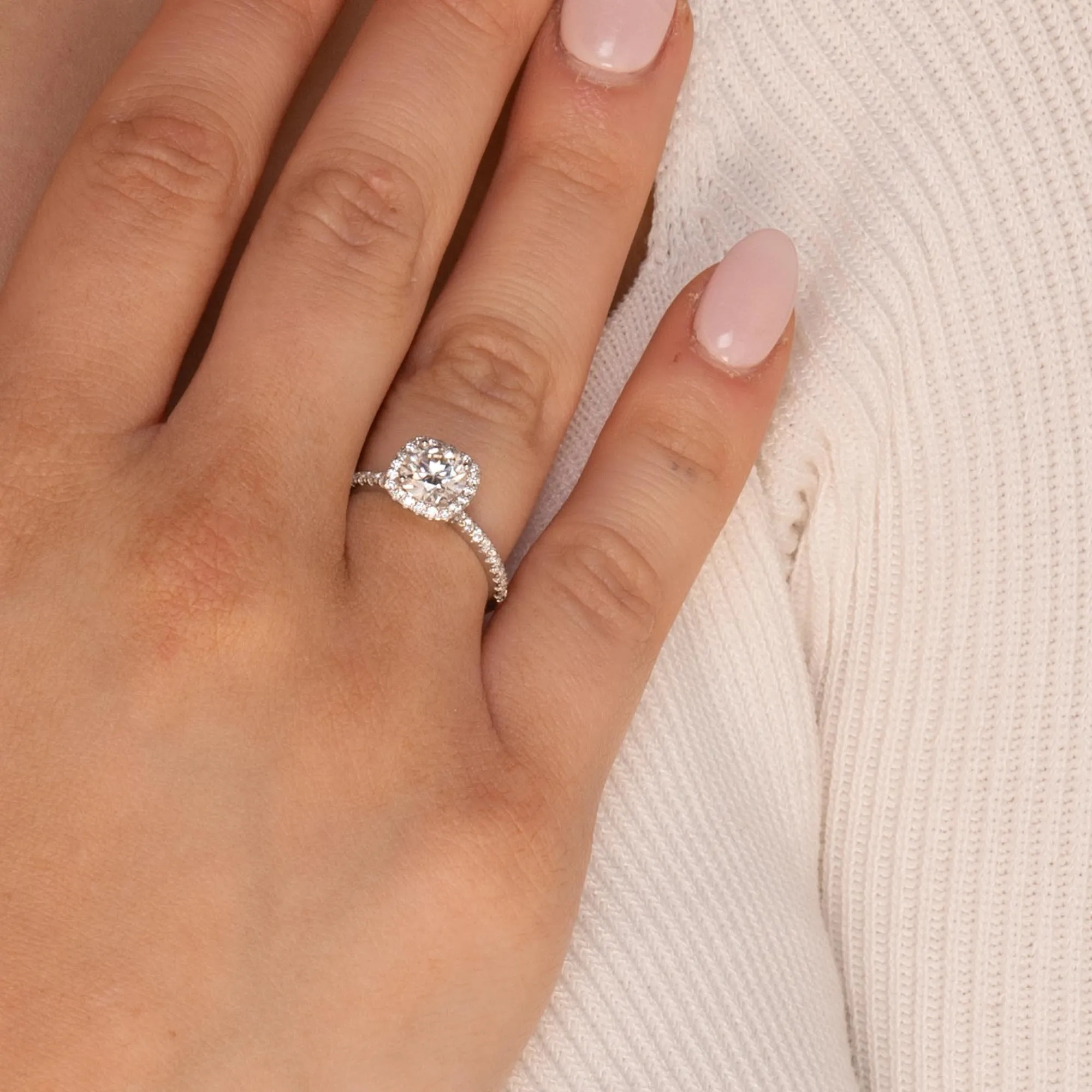1 ct The Hazel Moissanite Diamond Engagement Ring