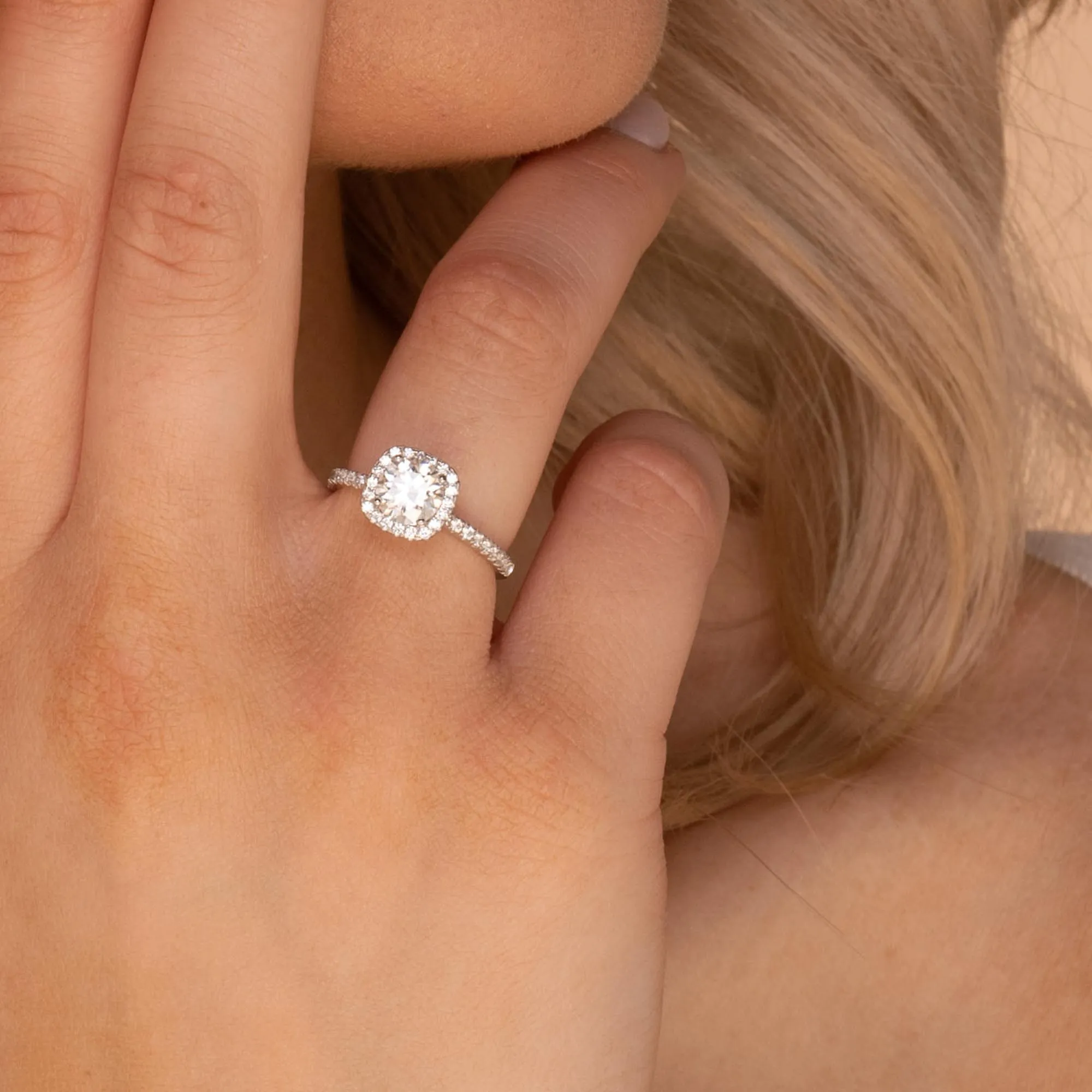 1 ct The Hazel Moissanite Diamond Engagement Ring
