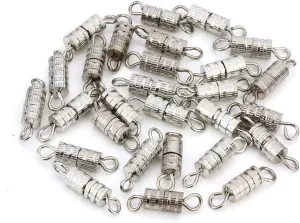 100 Sets 4Mm X 15Mm Screw Type Clasp Barrel Screw Clasps Screw Twist Clasps Screw Connector for Jewelry Making Necklaces and Bracelets, Silver-Color