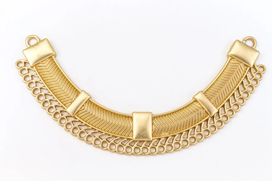 109mm Matte Gold Contemporary Collar Pendant with 43 Loops #MFA167