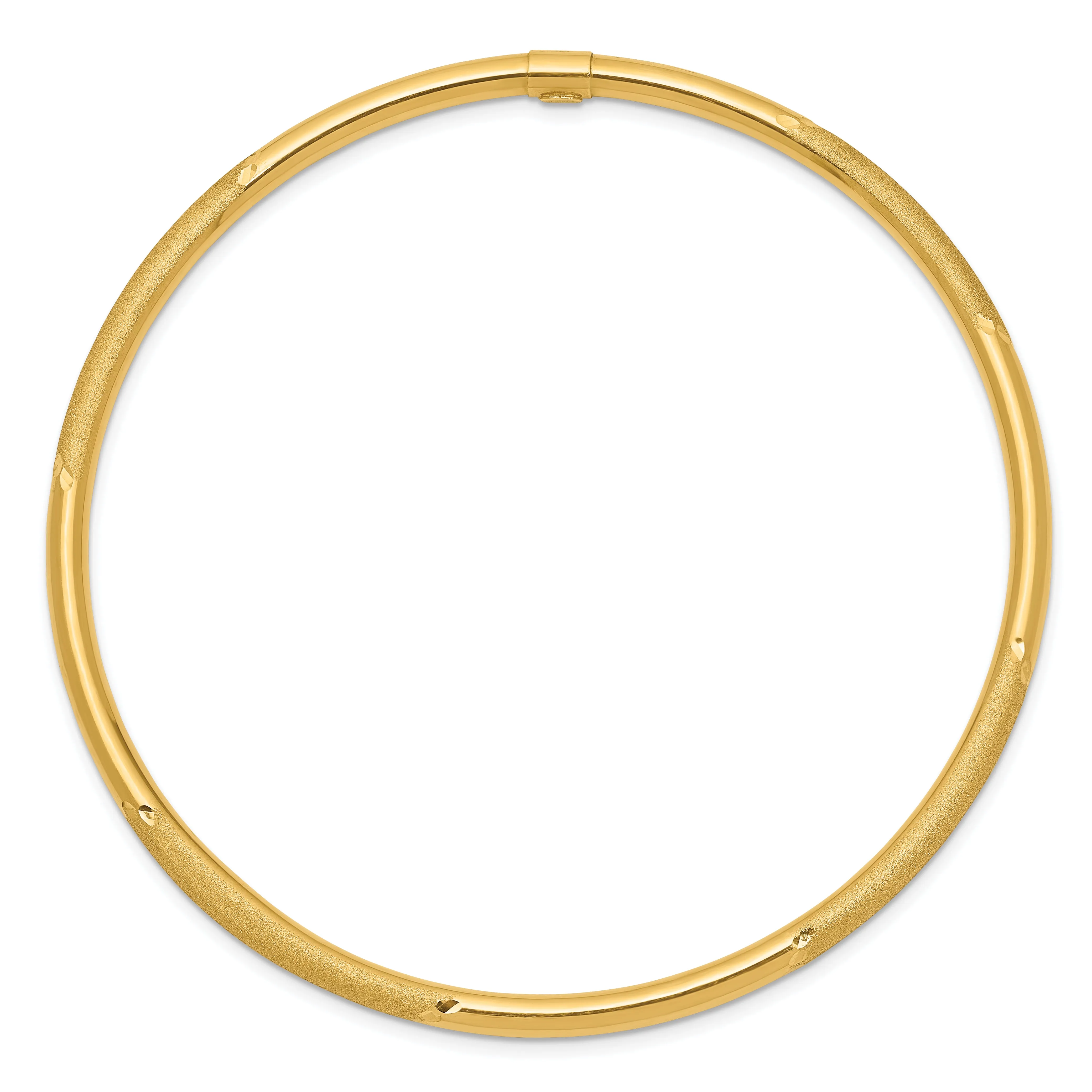 14K Gold Women's Slip-On Bangle with Polished Satin Finish
