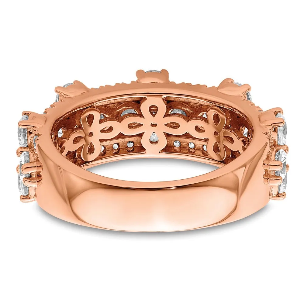 14k Rose Gold Lab Grown Diamond Wedding Band Ring 2.5Ct Clarity- VS Color- G-H