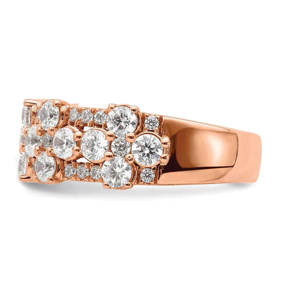 14k Rose Gold Lab Grown Diamond Wedding Band Ring 2.5Ct Clarity- VS Color- G-H