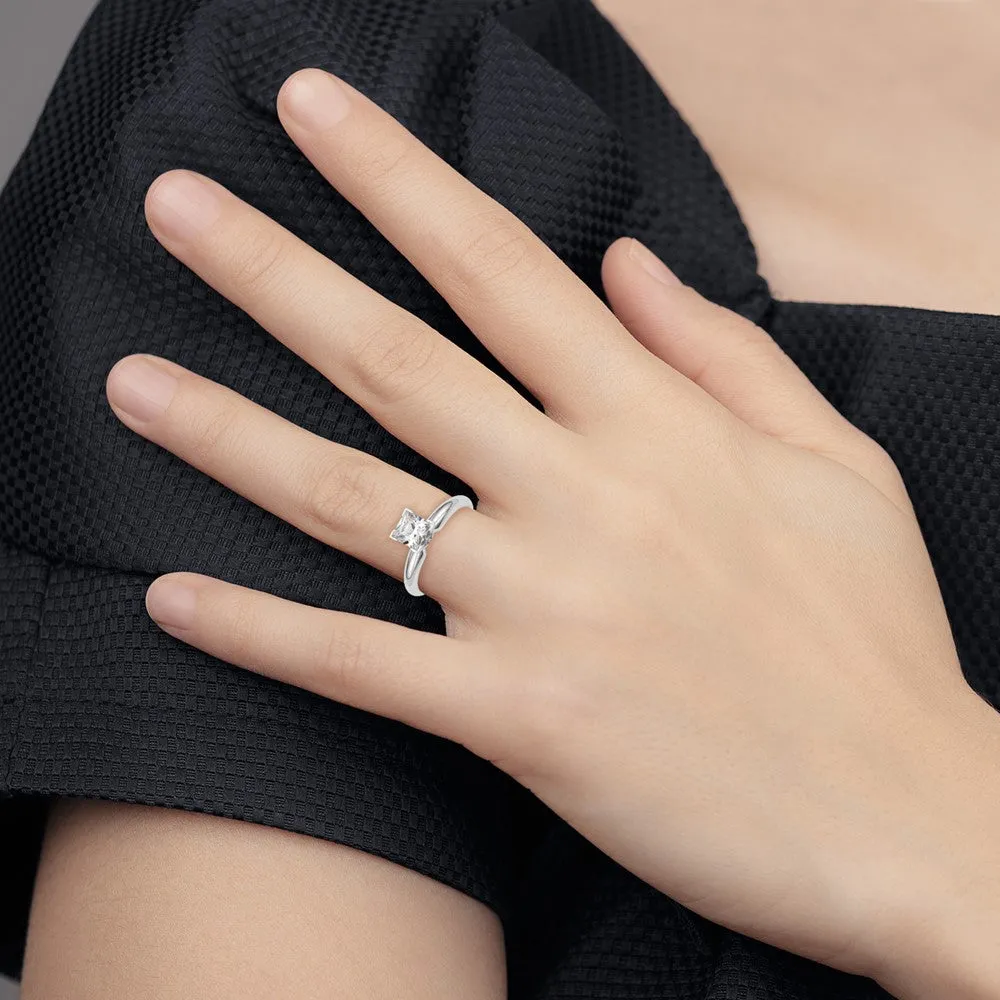 14k White Gold Lab Grown Diamond Wedding Band Ring 1/2Ct Clarity- VS Color- G-H