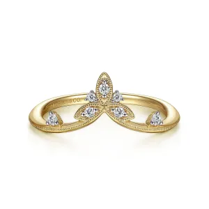 14K Yellow Gold Chevron Diamond Ring LR51841Y45JJ