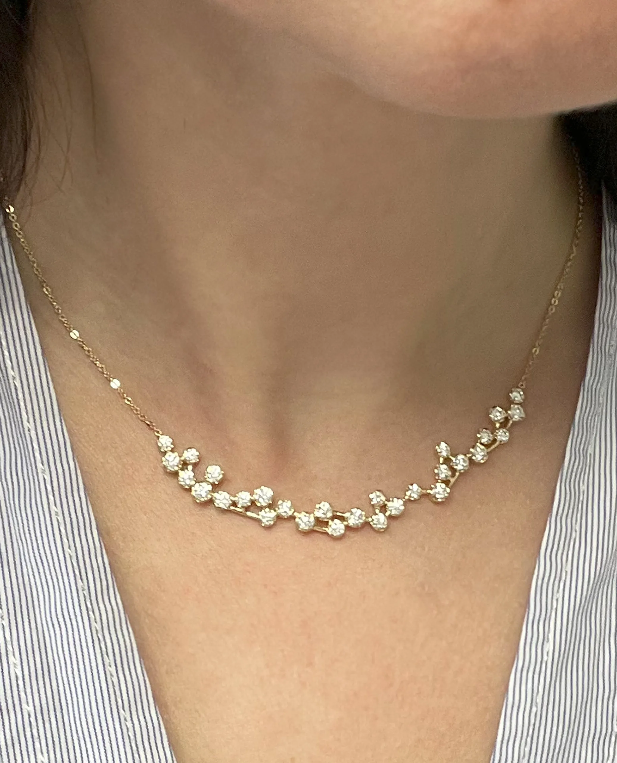 14K Yellow Gold Diamond Constellation Necklace