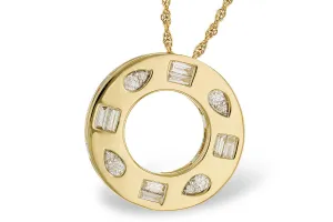 14k Yellow Gold Mosaic Style Diamond Fashion Necklace by Allison Kaufman