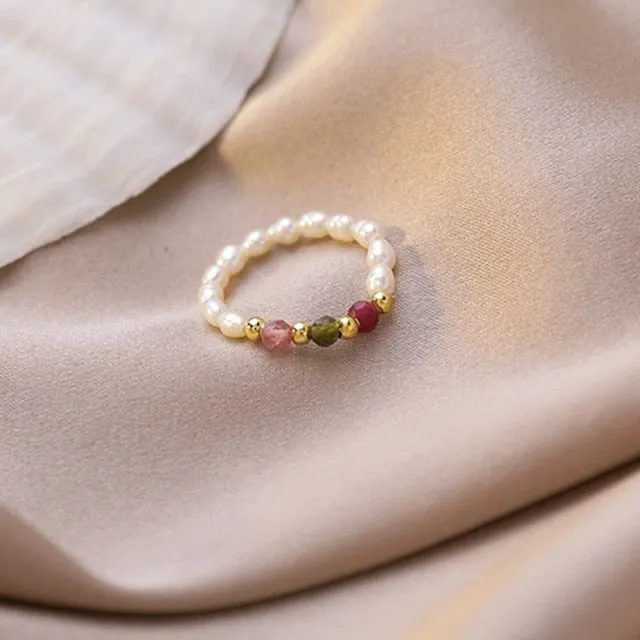 15 Style Korean Colorful Bohemia Small Flower Ring Handmade Multi Beaded Rice Beads Ring For Women  Beach Jewelry Gifts