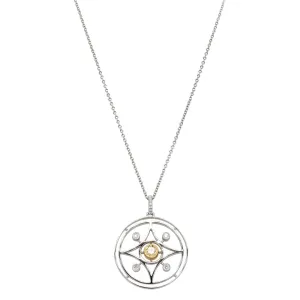 18ct White Gold .21ct Yellow Diamond Necklace