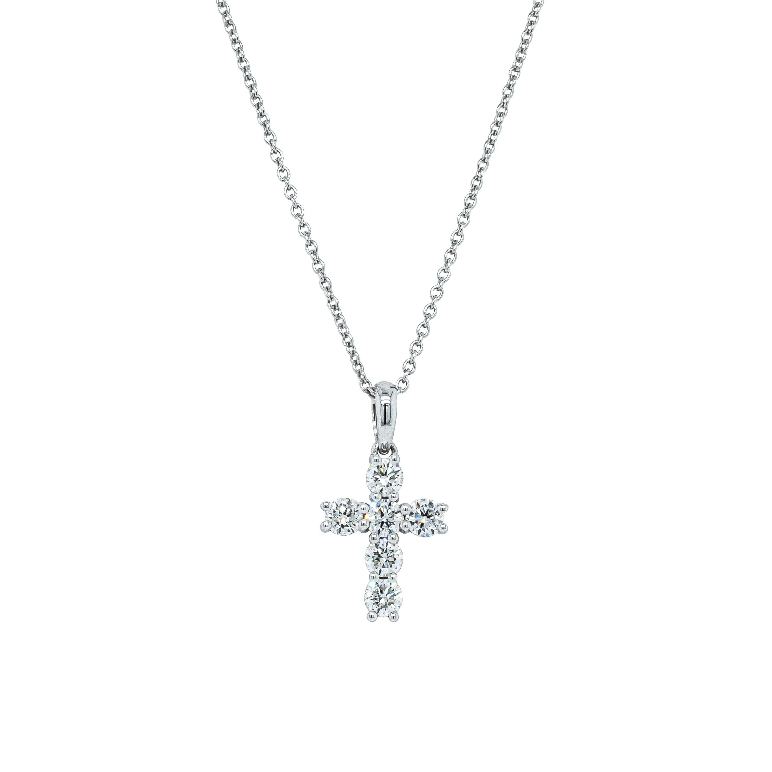 18ct White Gold .88ct Diamond Cross Pendant