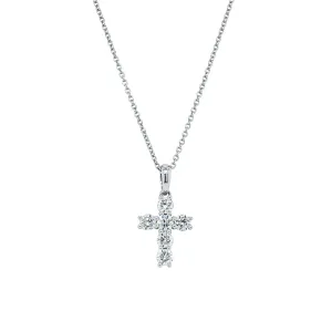 18ct White Gold .88ct Diamond Cross Pendant