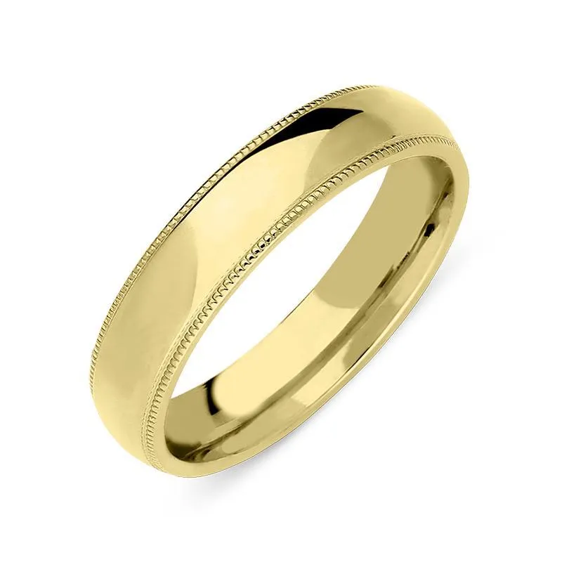 18ct Yellow Gold 5mm Rope Edged Wedding Ring