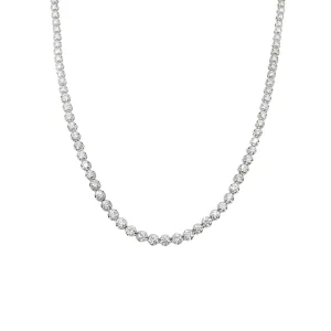 18K White Gold Tdw. 6.10ct Diamond Tennis Necklace - 20732905