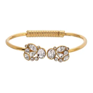 1928 Jewelry Majestic Alluring Crystal Spring Cuff Bracelet