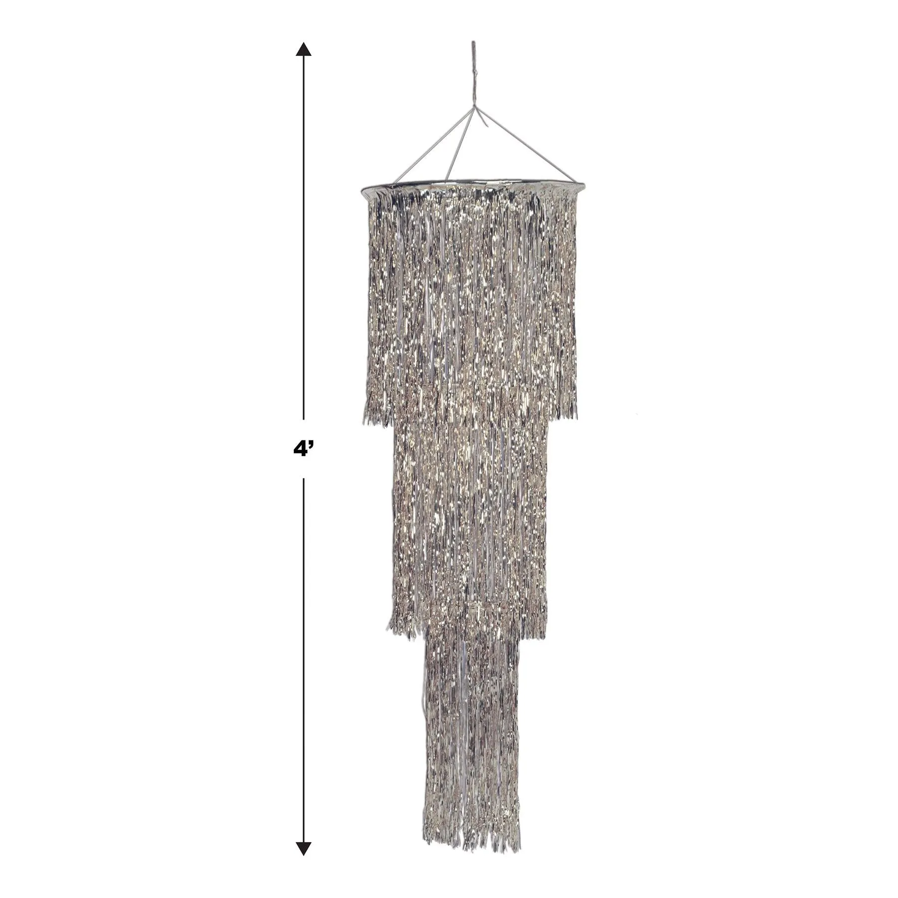 3-Tier (1-Ply)Shimmering Party Chandelier - silver