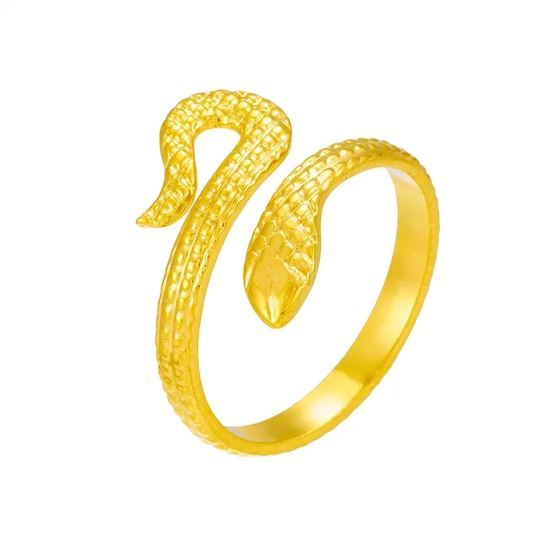 316L Stainless Steel Snake Adjustable Finger Ring For Women