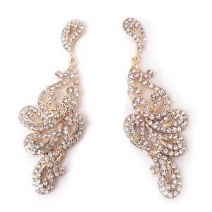 3" Long Victorian Swirl Wedding Chandelier Earrings