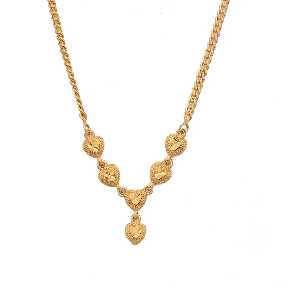 45Cm Dubai Gold Color Africa Wedding Necklace Pendant Chain Necklaces For Women