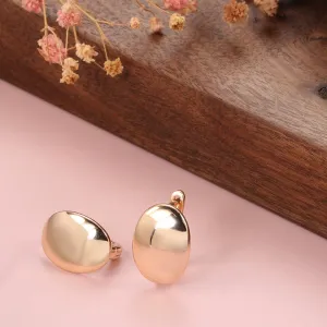 585 Rose Gold Simple Oval Earrings