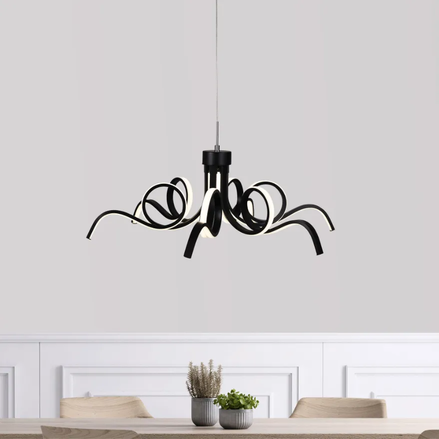 70cm Noodle Contemporary Pendant Black