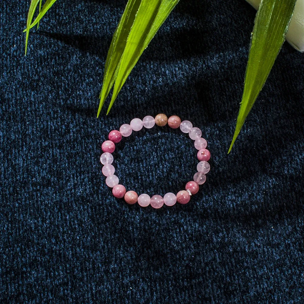8mm Rose Quartz Rhodochrosite Beads 108 Mala Necklace Meditation Yoga Pray Japamala Jewelry for Women