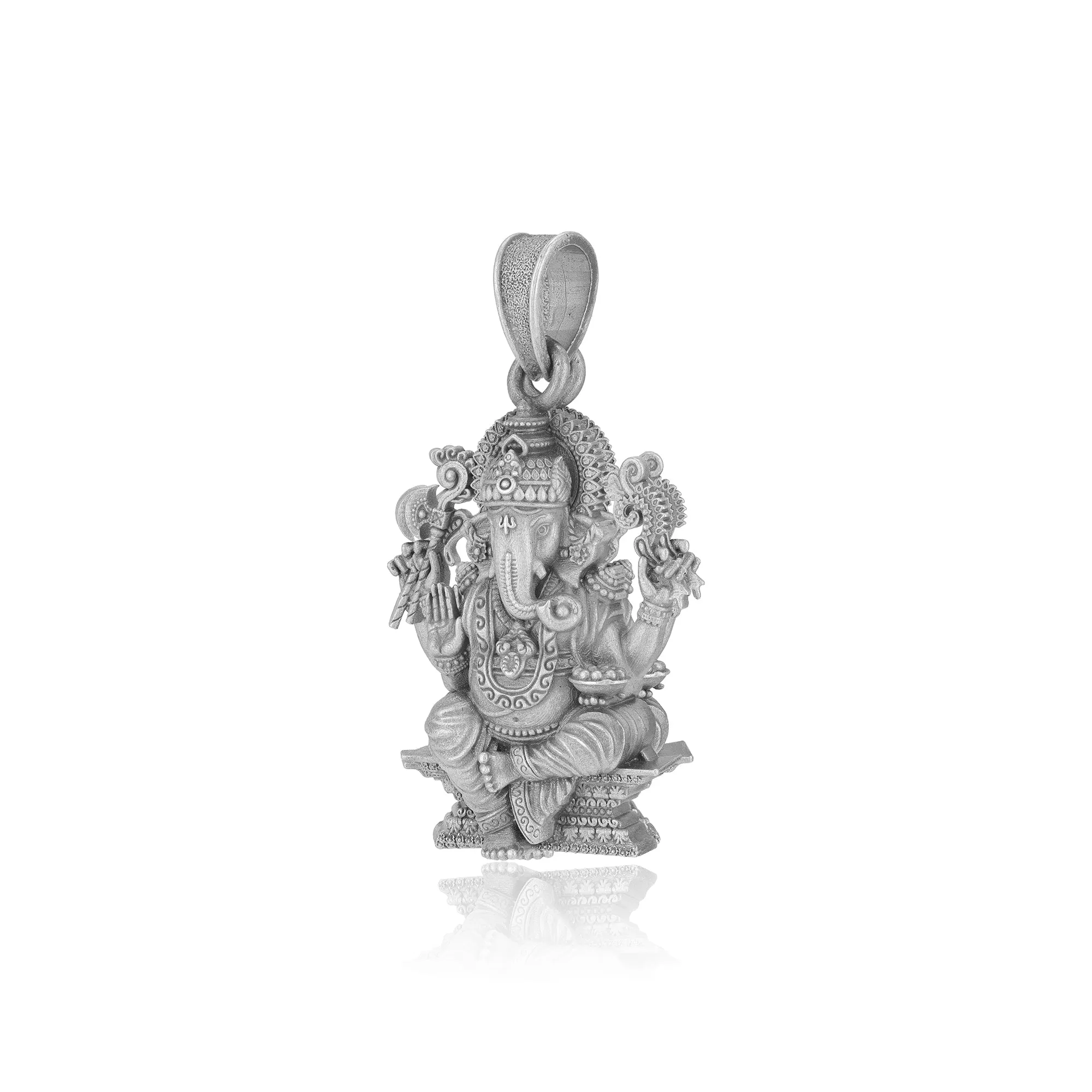 925 Sterling Silver Divine Ganapati Oxidised Pendants for Men & Women