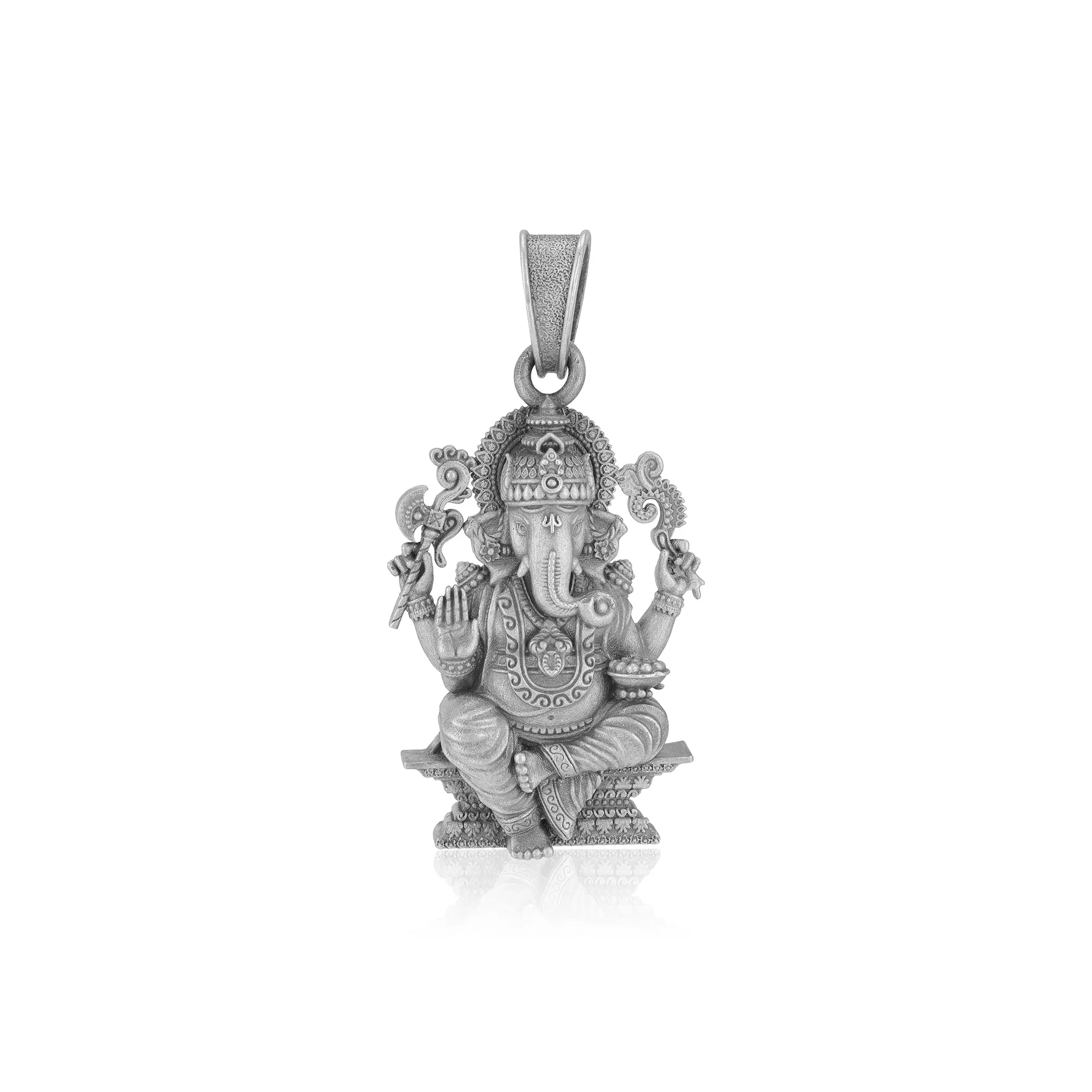925 Sterling Silver Divine Ganapati Oxidised Pendants for Men & Women