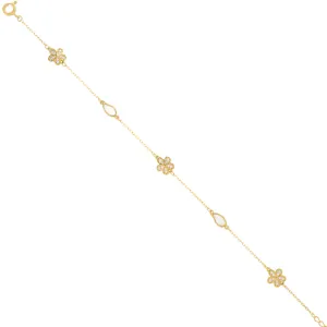 925 Sterling Silver Floral Bloom Bracelet