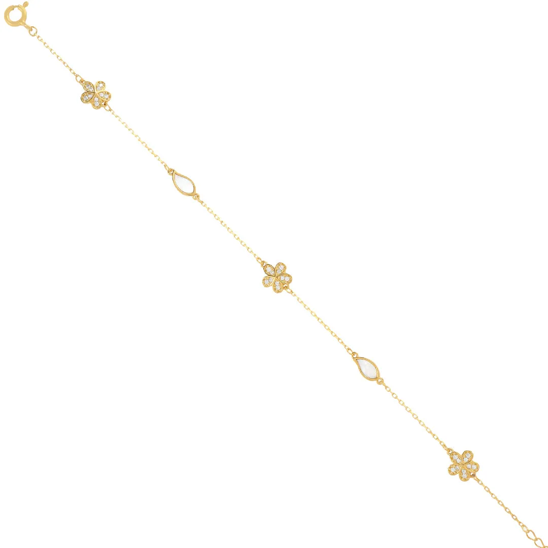 925 Sterling Silver Floral Bloom Bracelet