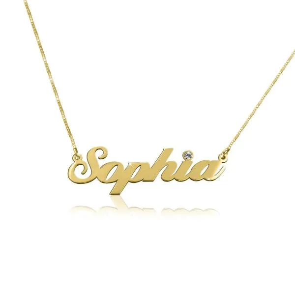 925 Sterling Silver Personalized Birthstone Name Necklace Adjustable 16”-20”