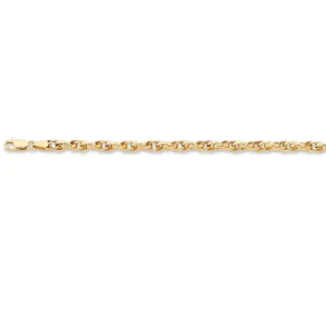 9ct Yellow Gold Silver Infused Double Belcher Bracelet