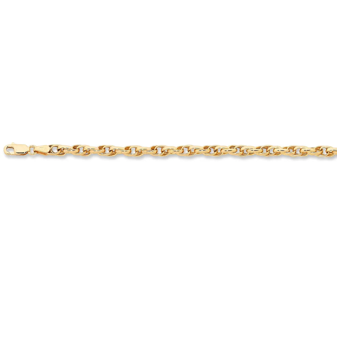 9ct Yellow Gold Silver Infused Double Belcher Bracelet