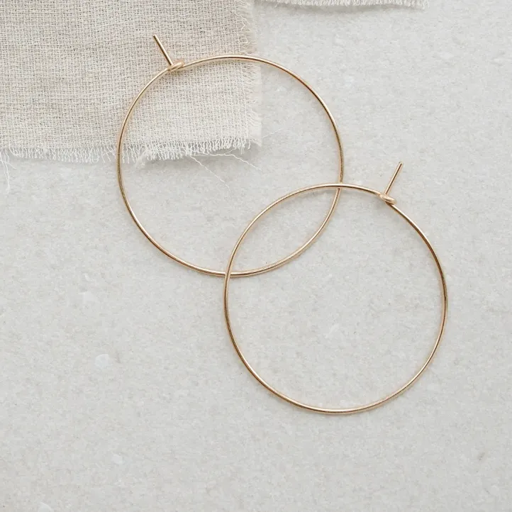 Abacus Row / Earrings / Simple Hoops