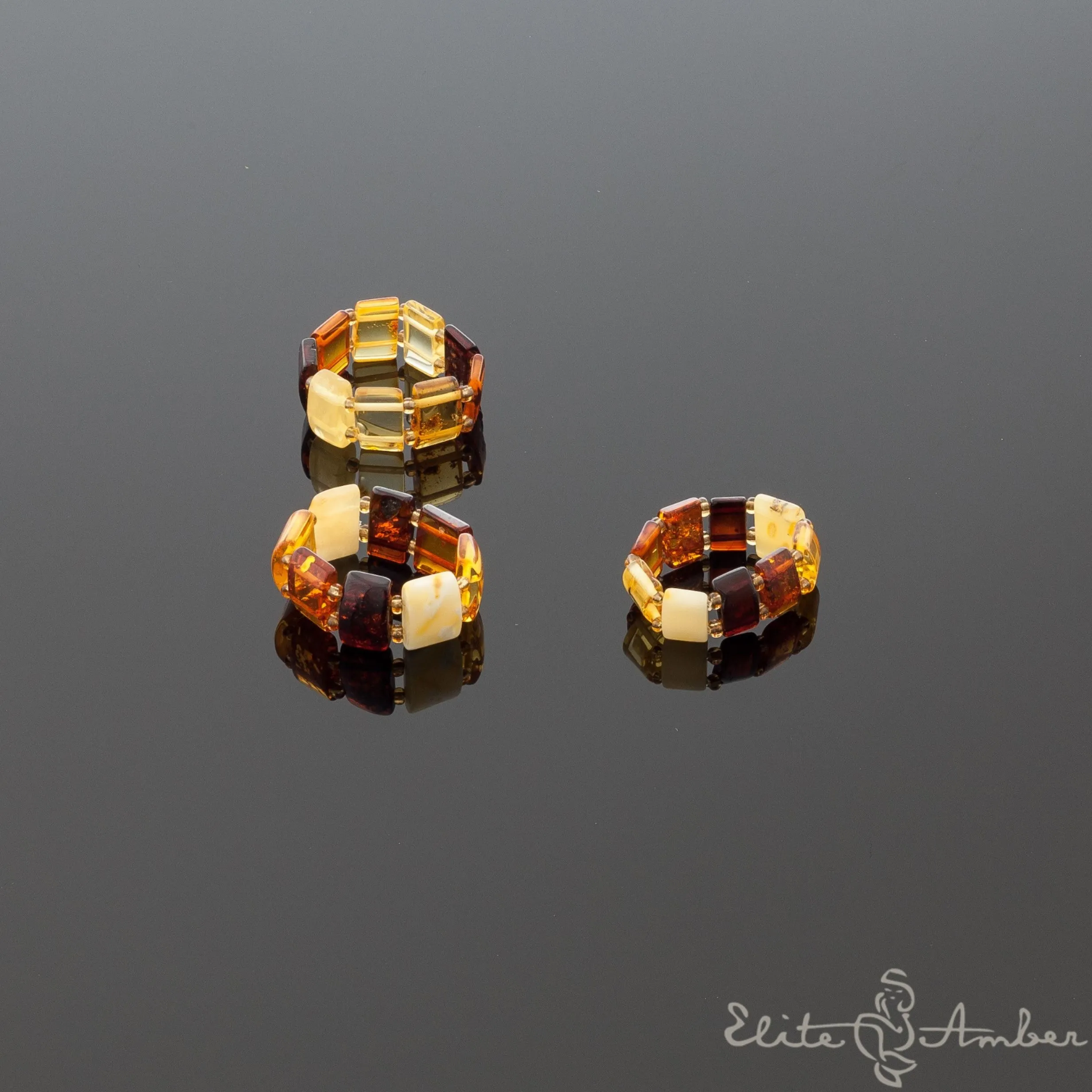 Amber ring "Classic multi color"