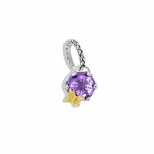 Amethyst Pendant | Gold And Silver Dancing Butterfly Amethyst Charm