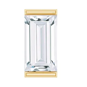 Baguette Moissanite Tragus Earring in Bar Setting