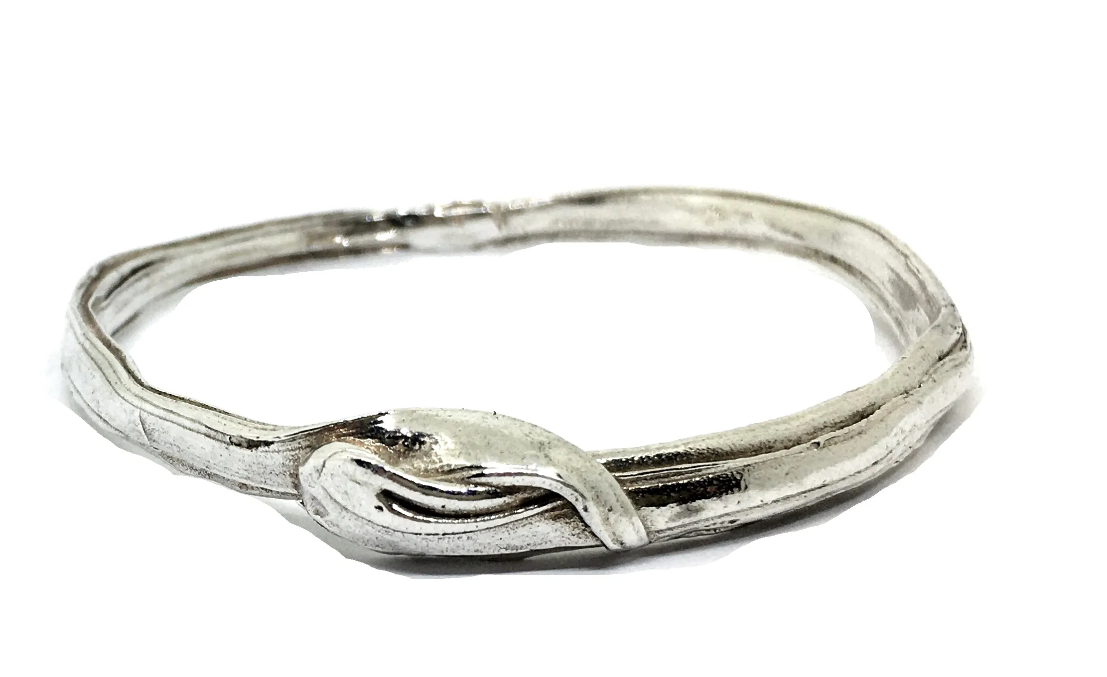 Bamboo Leaf Bangle in Sterling Silver