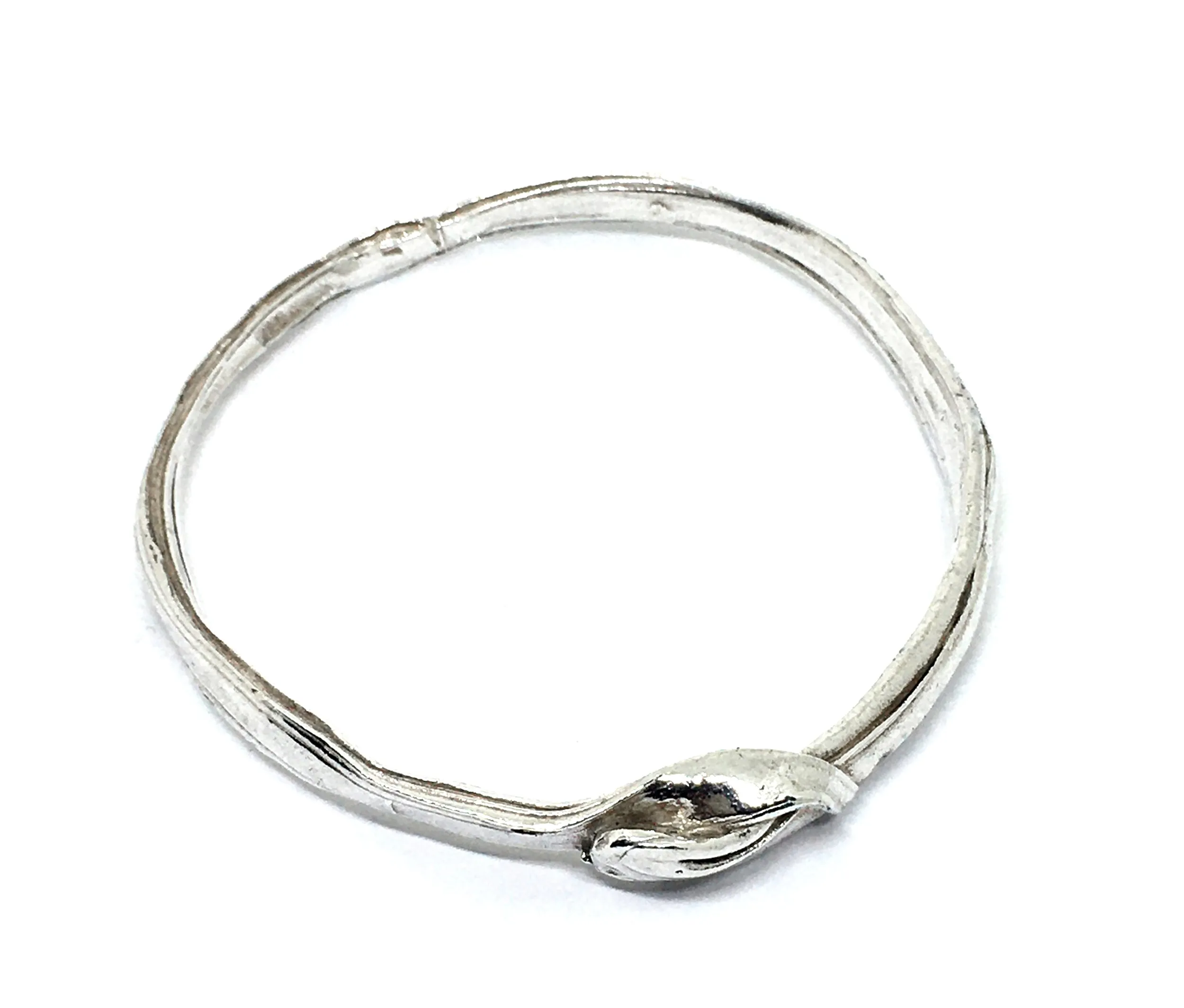 Bamboo Leaf Bangle in Sterling Silver