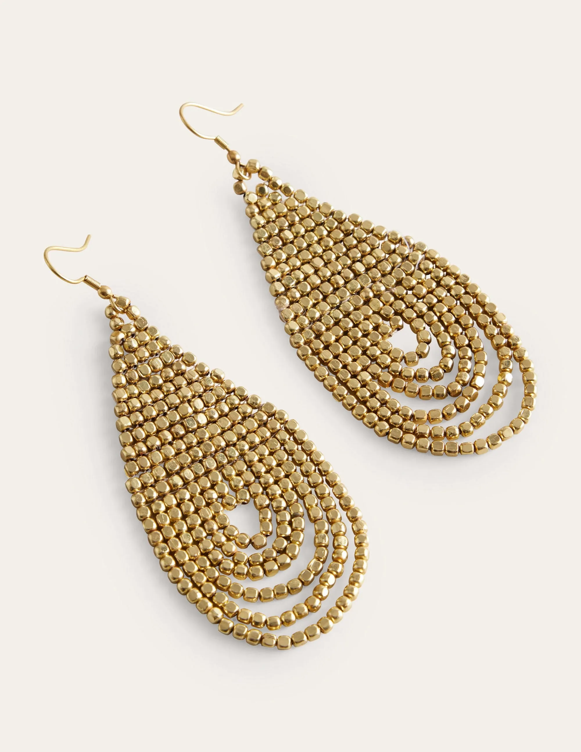 Bead Layer Earrings-Gold
