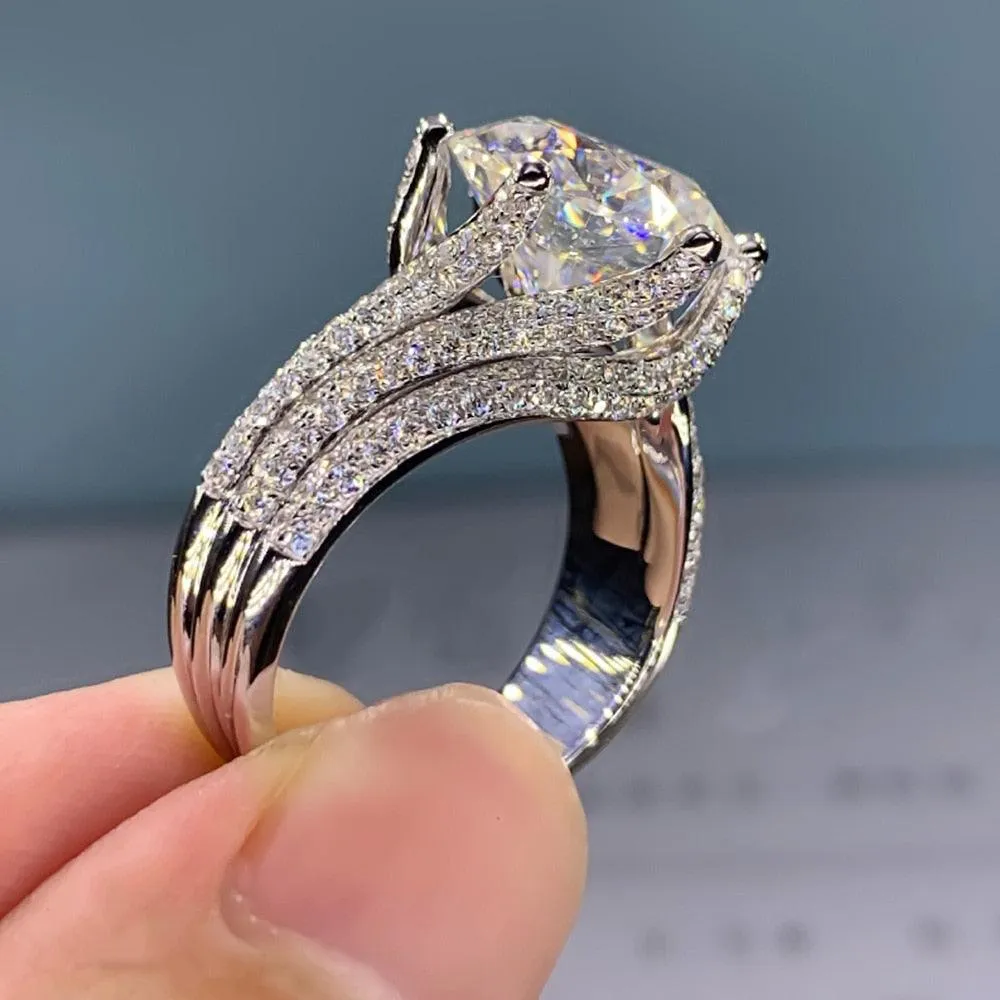 Best Selling Appealing Luxury Halo AAA  Cubic Zirconia Diamonds Fashion Rings