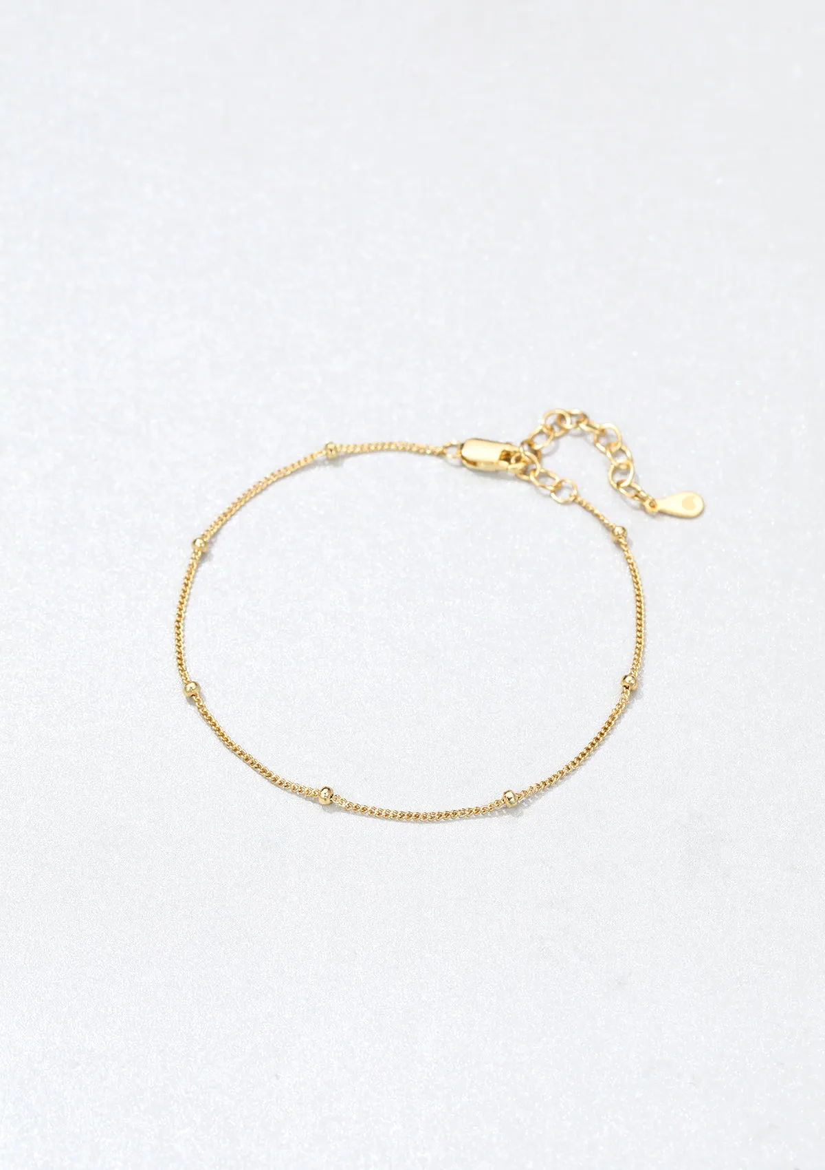 Bobble Chain Bracelet Sterling Silver Gold
