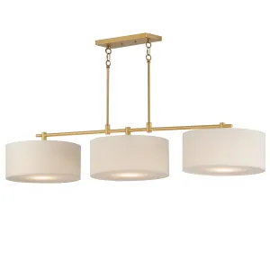 Bongo 3-Light Pendant, Natural Aged Brass, Oil Rubbed Bronze or Satin Nickel Finish