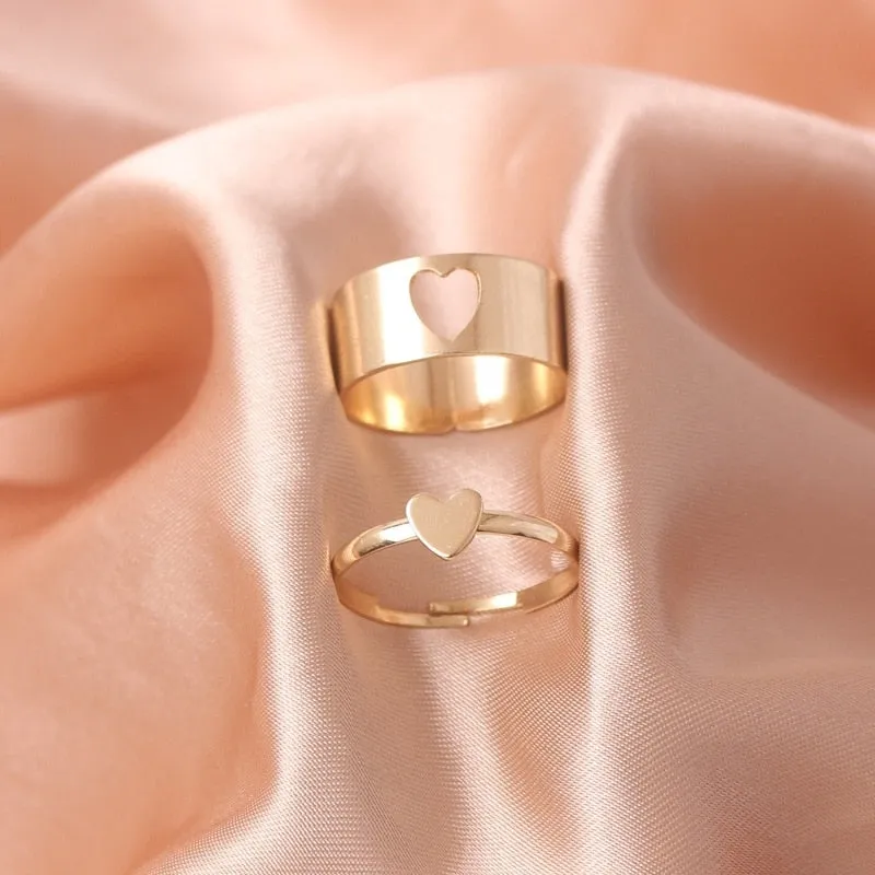 Butterfly Rings For Women Men Lover Couple Ring Set Silver gold Color