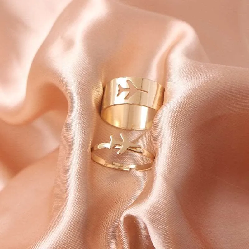 Butterfly Rings For Women Men Lover Couple Ring Set Silver gold Color