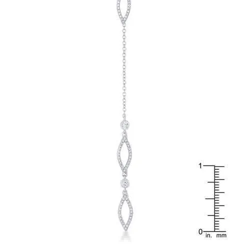 Carmela 0.6ct CZ Rhodium Classic Drop Lariat Necklace