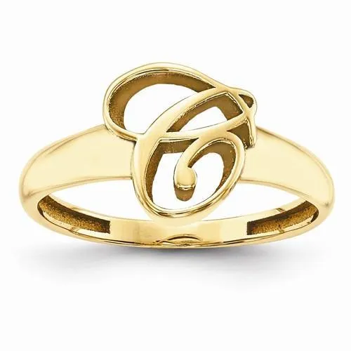 Casted High Polish Initial Ring