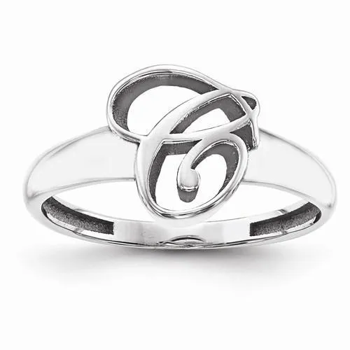 Casted High Polish Initial Ring