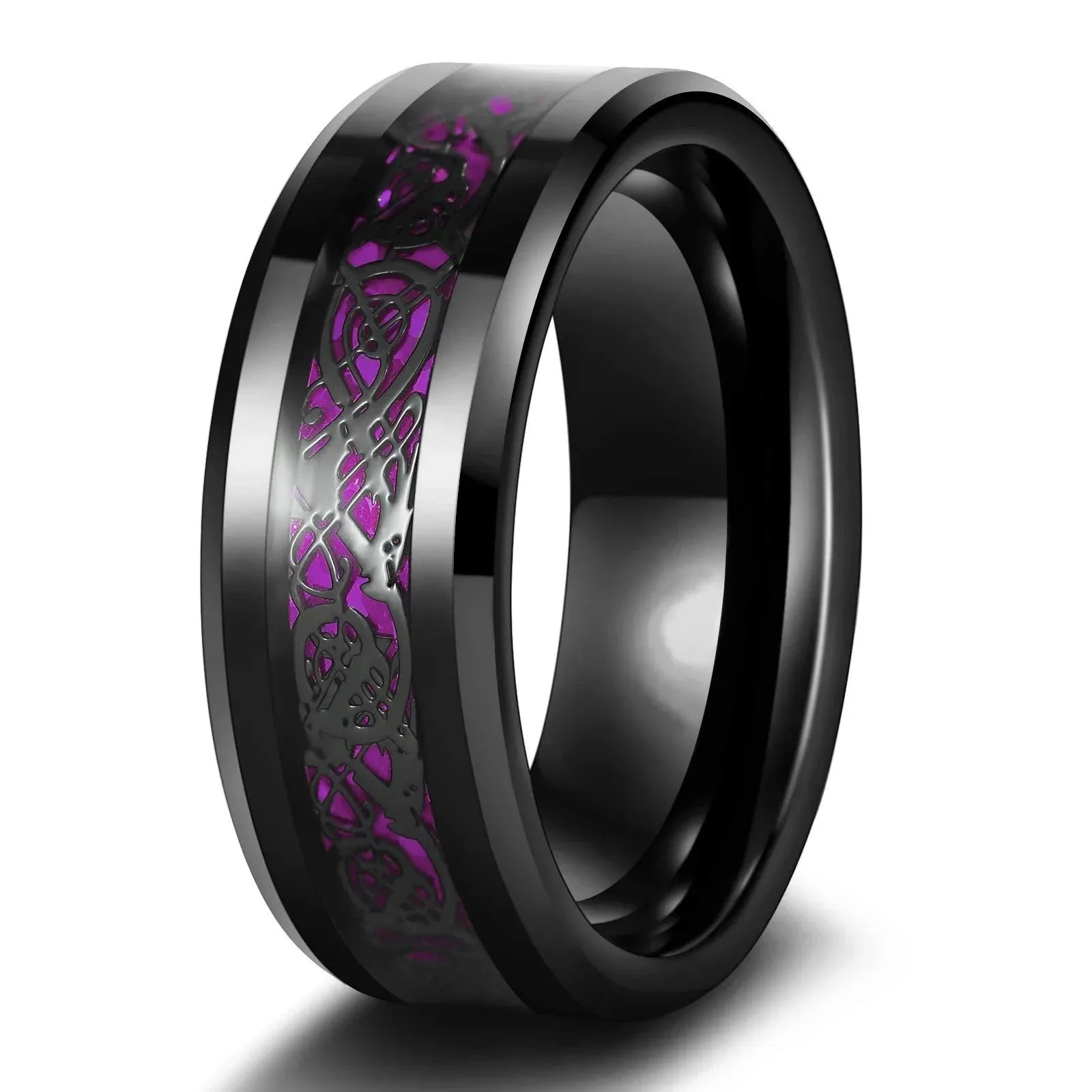 Celtic Dragon Couples Rings Set
