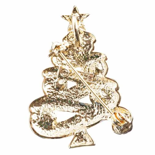 Christmas Jewelry Rhinestone Beautiful Christmas Tree Charm Pin BH133 White
