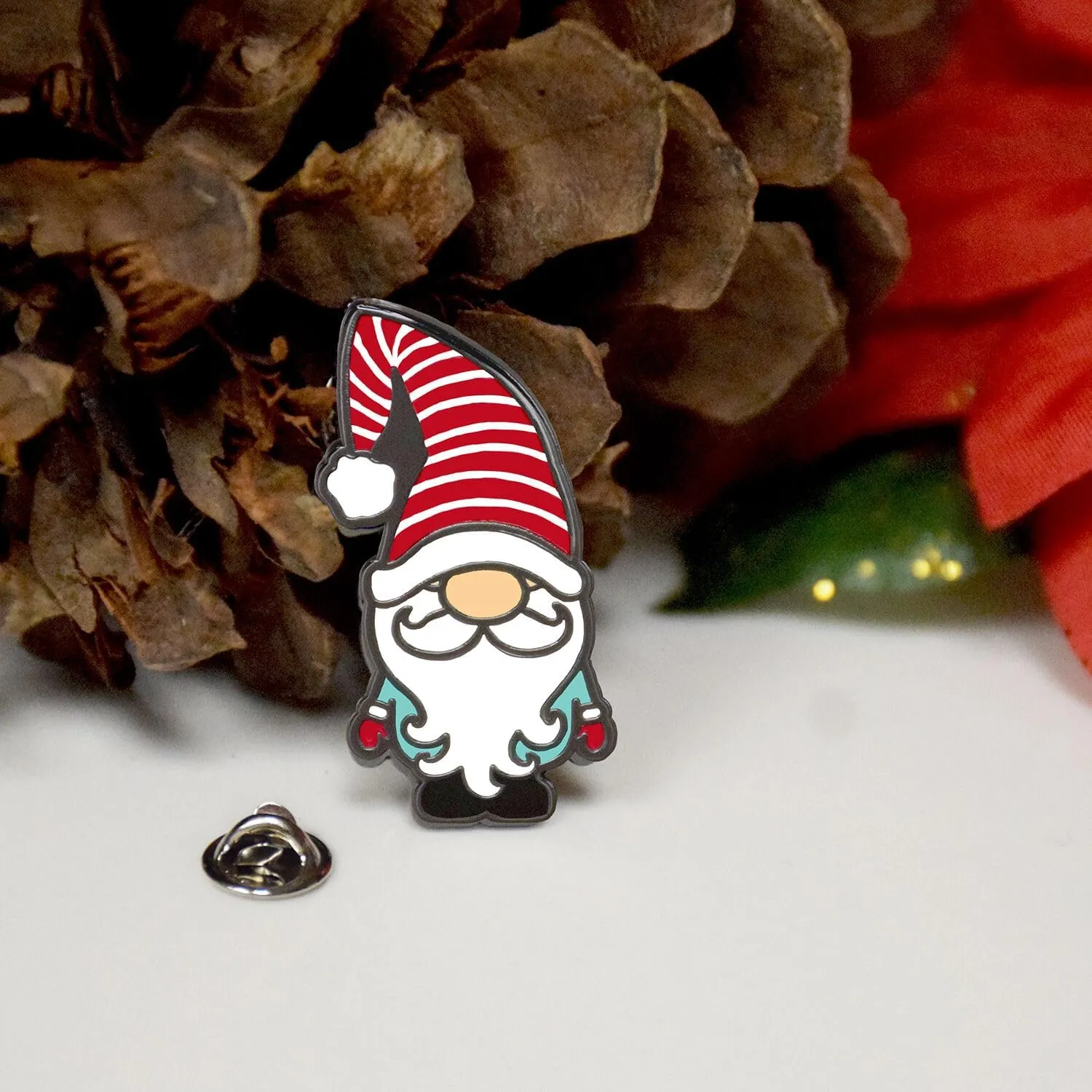Christmas Pin by LifeBeats | Cute Pin for Clothes, Jackets, Hats, Bags, and Lanyards | Enamel Pin Comes with a Greeting Card | Lapel Pin with Sturdy Backing